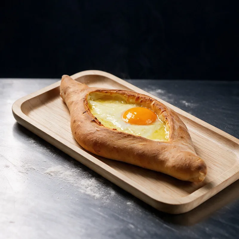 Adjaruli khachapuri (Georgian cuisine)